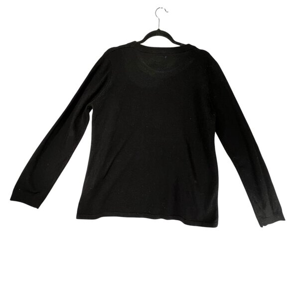 Laura Scott Black Long Sleeve Christmas Tree Sequin Sweater Womens XL Festive - Picture 2 of 9